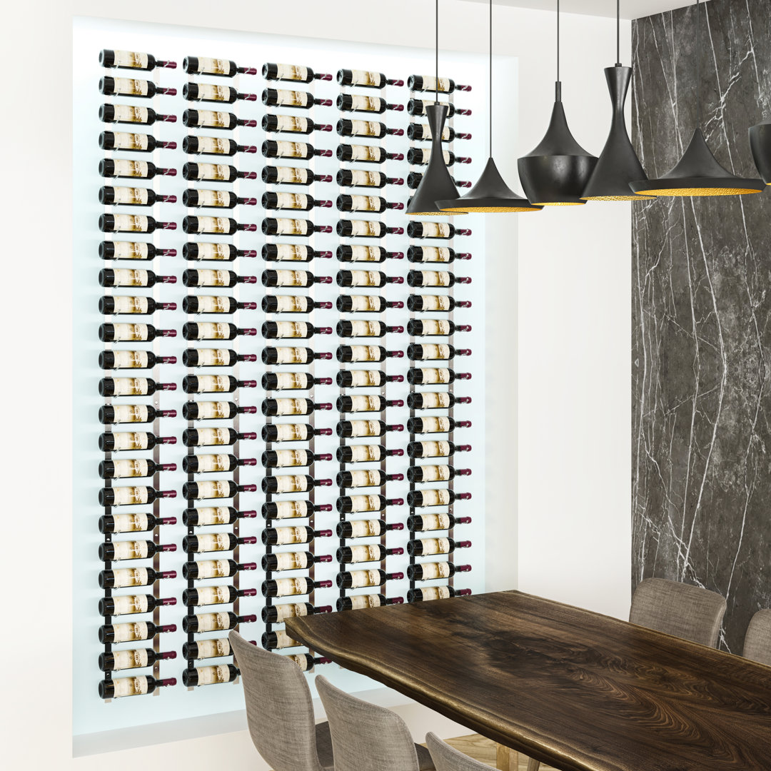 Iyleena Feature Wall Wine Rack Kit 8 (120 Bottles, Brushed Nickel) Rebrilliant