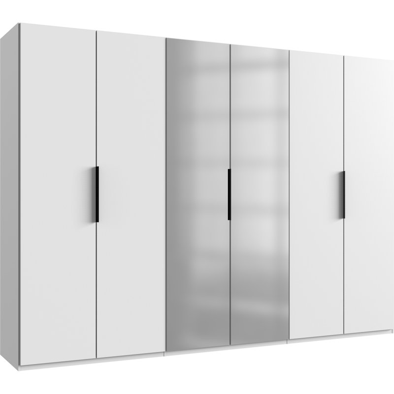 Guardino 6 Door Wardrobe, 216cm H x 300cm W x 58cm D, White