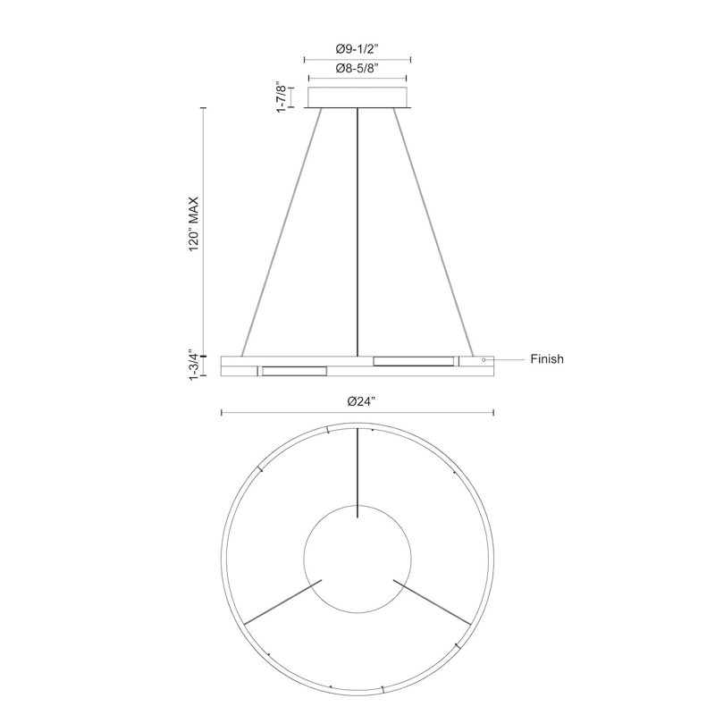 Anello Minor Contemporary LED Pendant in Brushed Nickel