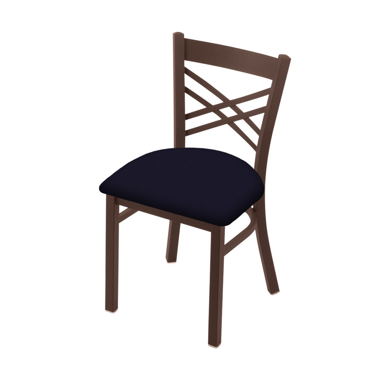 Catalina 18'' H Upholstered Metal Side Chair, Bronze, Vinyl-Canter Twilight