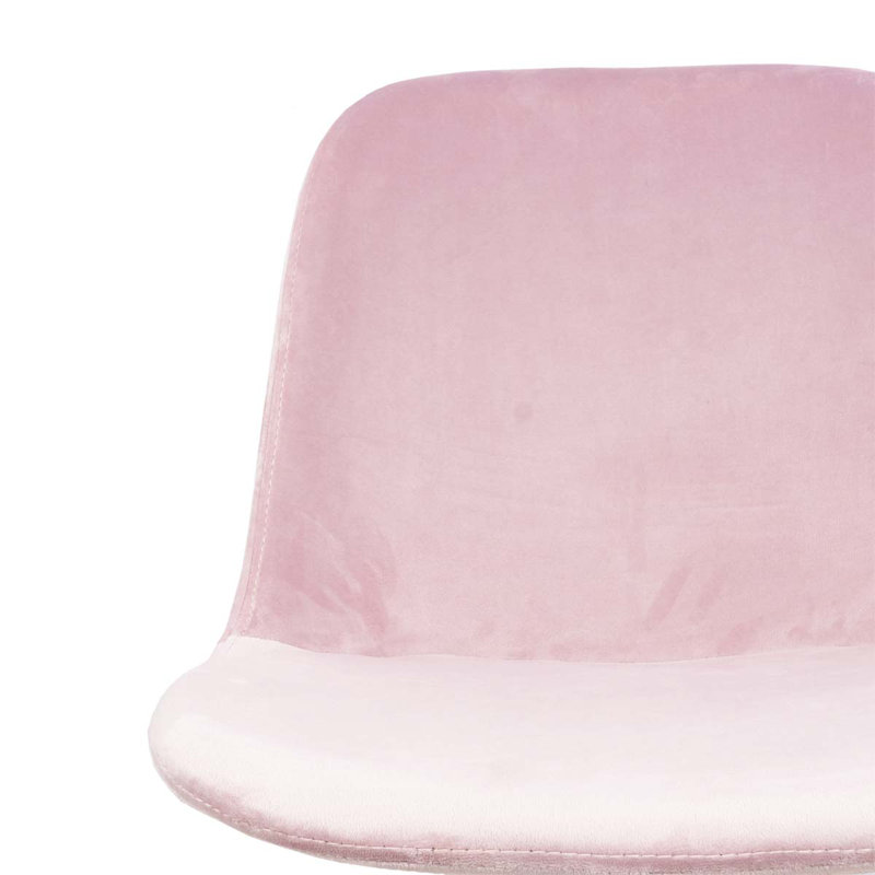 Upholstered Dining Chair, Pink, Gold