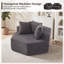 2 pièces - Fauteuil surdimensionné en chenille de 54 po avec coussins décoratifs-131181805