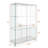 Modern Glass Display Cabinet With LED Lights, Quick-Assembly Antique Cabinet, Tempered Glass Bookshelf, Suitable For Living Room And Bedrooms, 2-Door 3-Shelf, Transparent+White -396385793-396385792