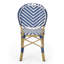 Ensemble de 2 chaises bistro d'extérieur en polyuréthane et aluminium sans accoudoirs, bleu marine