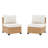 Outdoor Rattan Patio Armless Sofa With Cushions