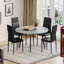 Round Metal Base Dining Table-1808236745