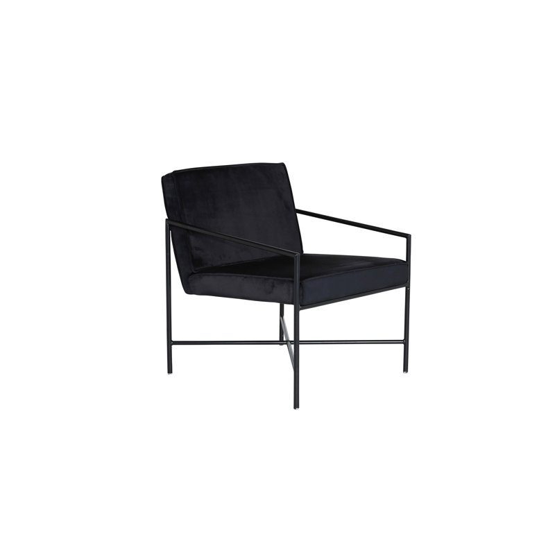 Hiyan Velvet Armchair, Black