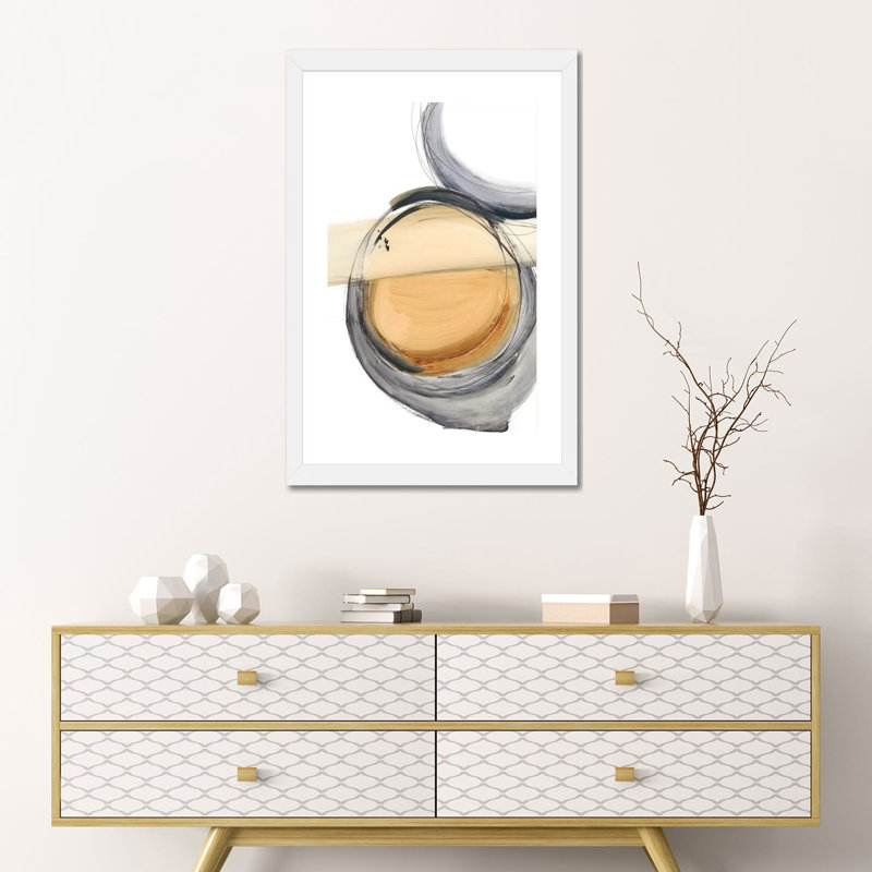 "Sienna & Slate III" par Ethan Harper, reproduction d’art, H 24 po x l 16 po x P 1 po, Blanc, Papier encadré blanc