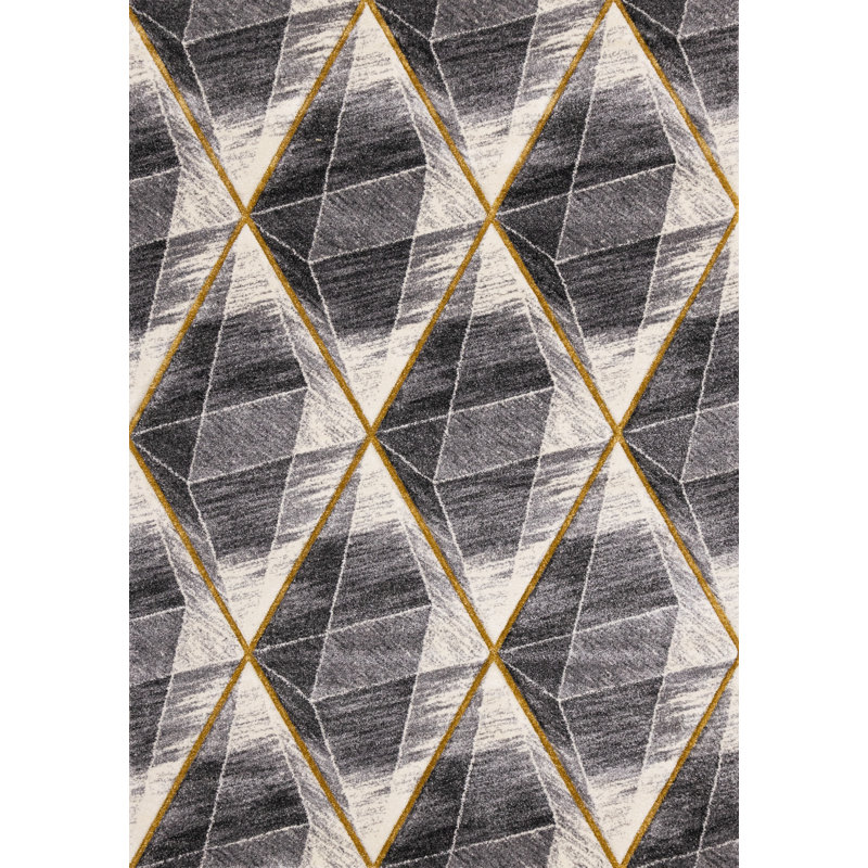Tapis gris / beige Fordyce, Rectangle 2 pi 0 po x 3 pi 7 po