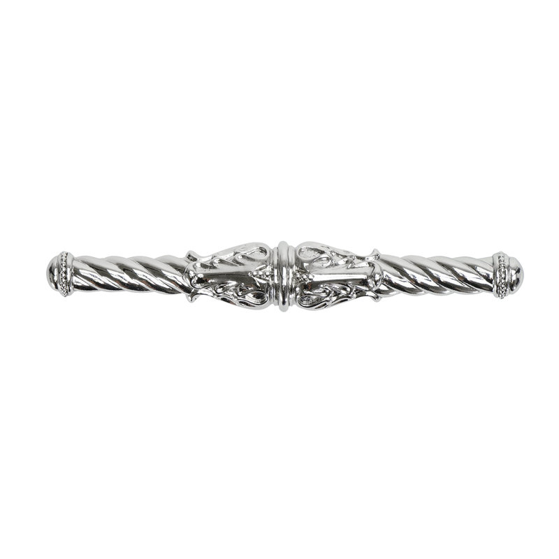 Acanthus 3 inches c.c. pull Romanesque style in Gilded Mercury, 3", Chrome