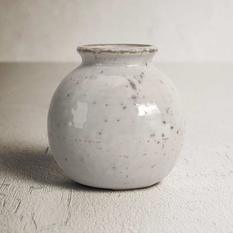 Jesiah Handmade Ceramic Table Vase, 4.25" H x 4.5" W x 4.5" D