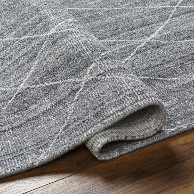Geometric Area Rug in Gray, Runner 2'6" x 8'