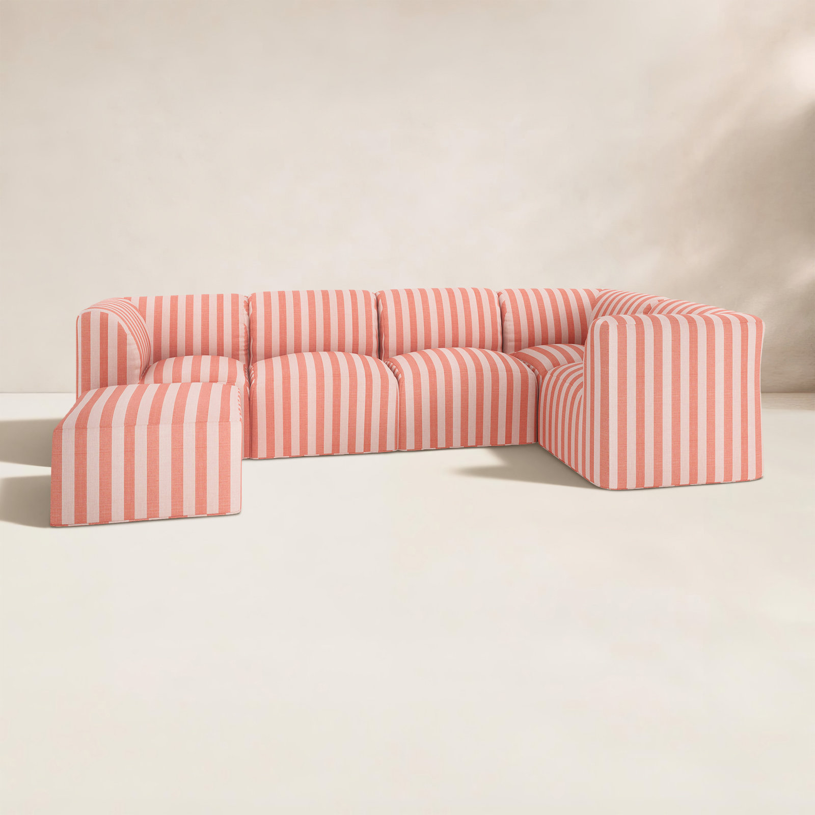 Praia 124" Sunbrella® Patio Sectional, Expressive Blush