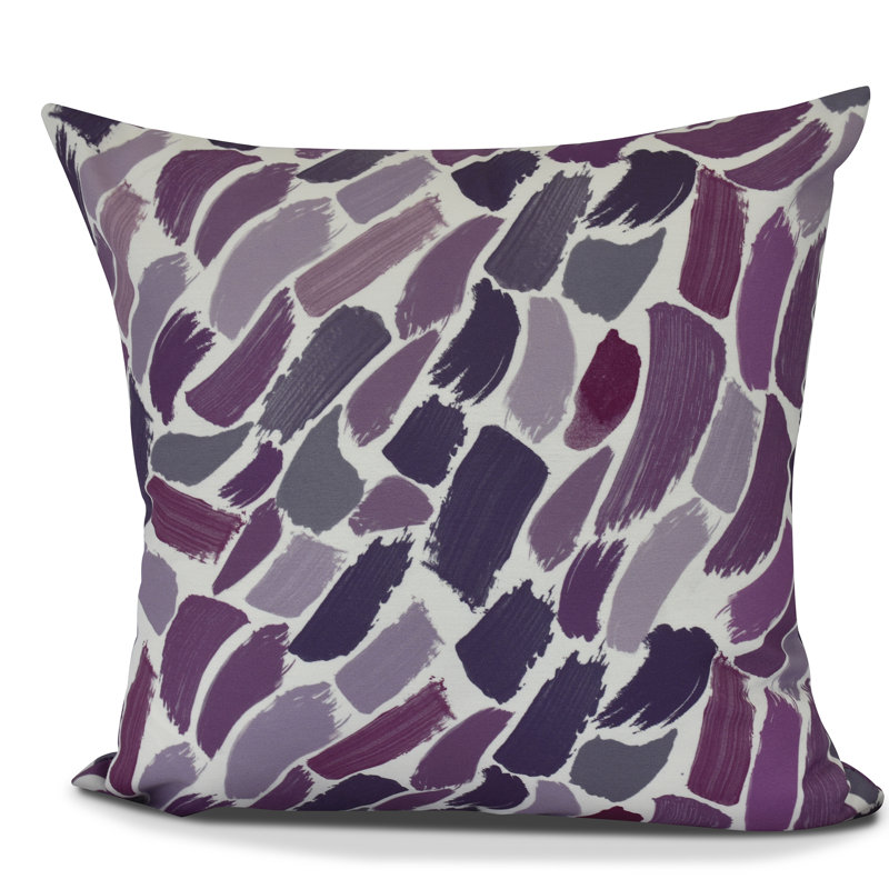 Goals, Gourds, And Gatherings Abstract Outdoor Reversible Throw Pillow, 18" H x 18" W, Purple