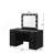1Pc Glam Makeup Vanity Table Glass Top 9 Drawers Knobs Black Wooden Bedroom Furniture-747596136
