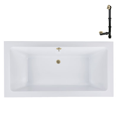 Baignoire de trempage en acrylique 66 po x 34 po, drain inclus