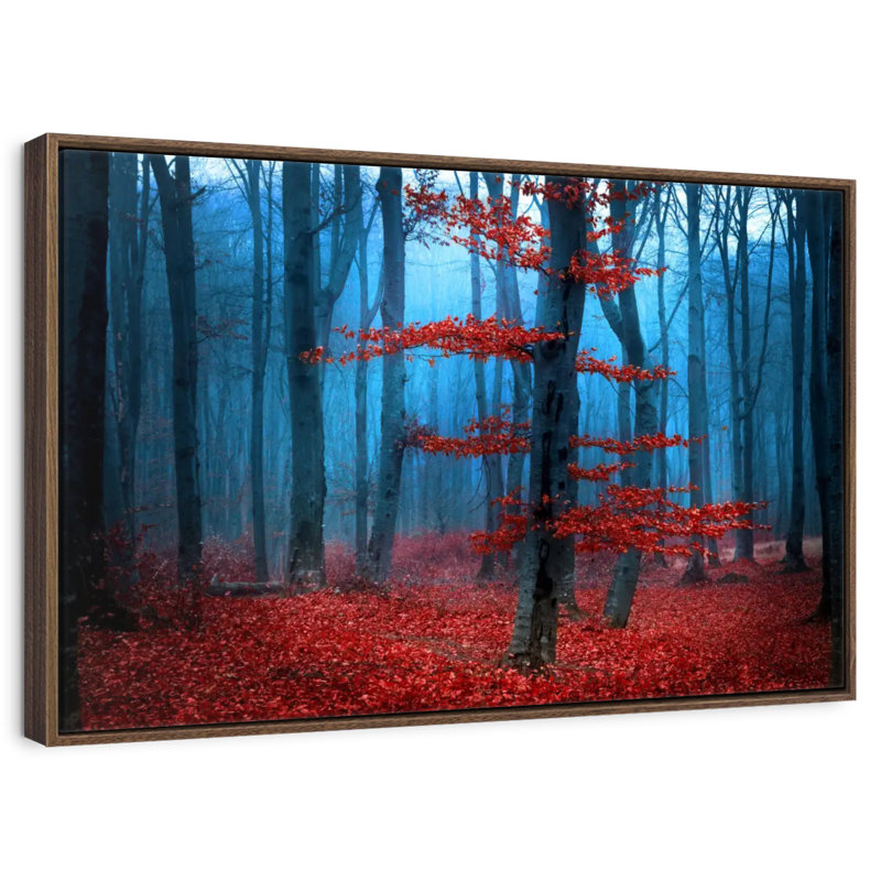 Forest During Autumn, 37" X 25", Floating Frame Walnut