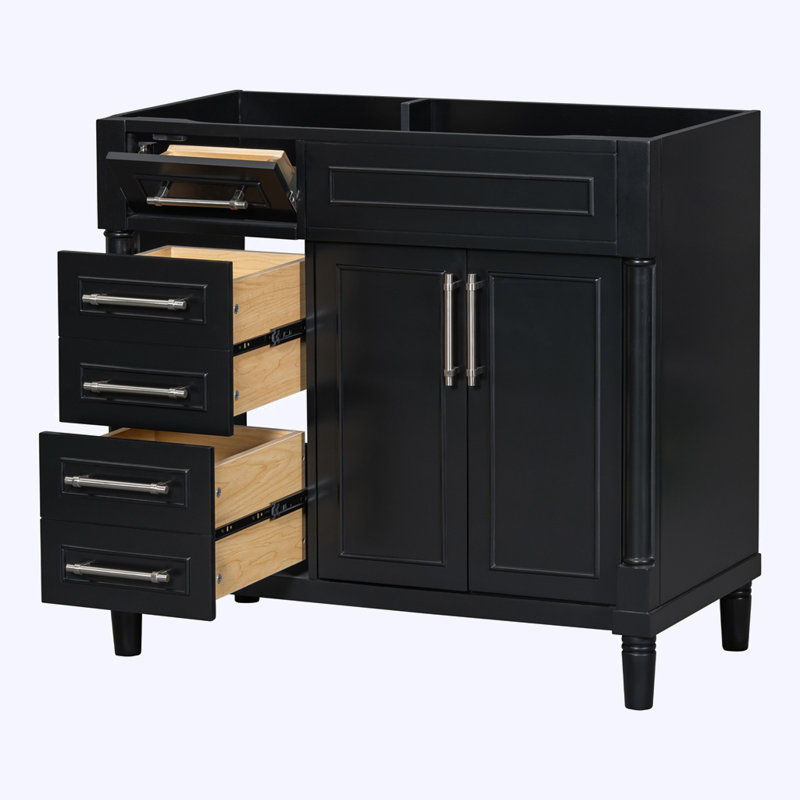 Freestanding Bathroom Storage Cabinet with 2 Drawers and a Tip-out Drawer
