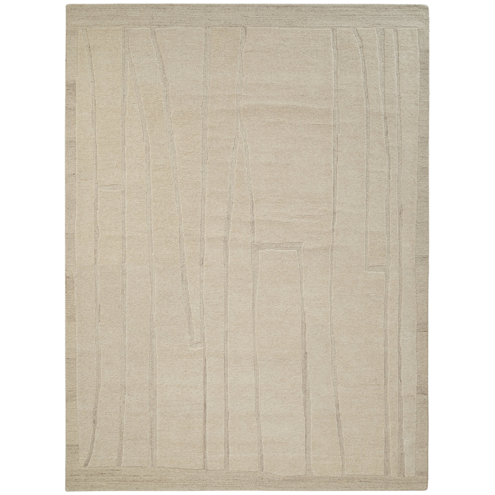 Lira Geometric Hand Tufted Wool Area Rug, Rectangle 5' x 7'6"
