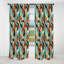 Illusion de labyrinthe bleu et orange - Rideau Mid-Century - Rideau géométrique occultant - 1 panneau-107535222