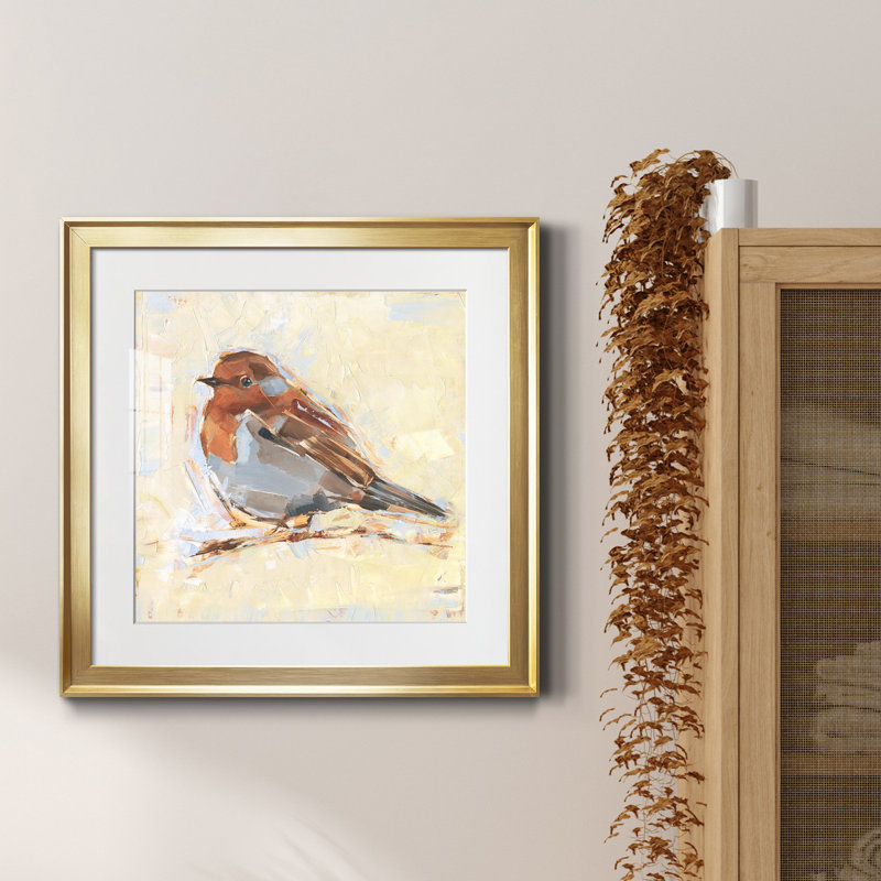 Reproduction encadrée d'oiseaux I-Premium - prête à être accrochée, H 10 po x l 10 po x P 1 po, Toile tendue, Pas de tapis