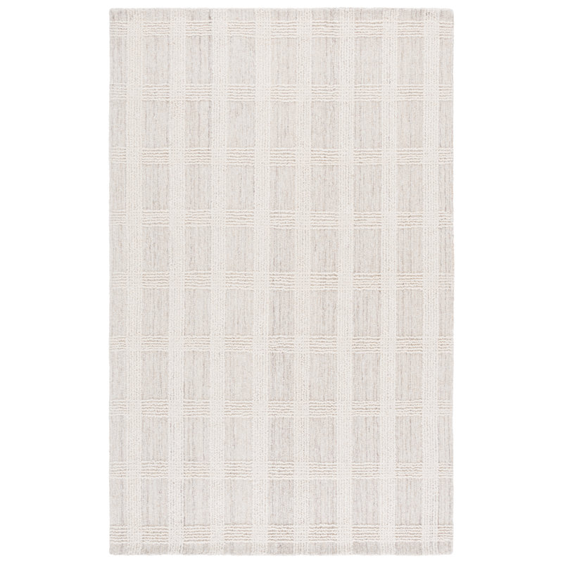 Larl 6931 touffeté à la main 85% laine; Tapis géométrique 15% coton, Rectangle 6 pi x 9 pi