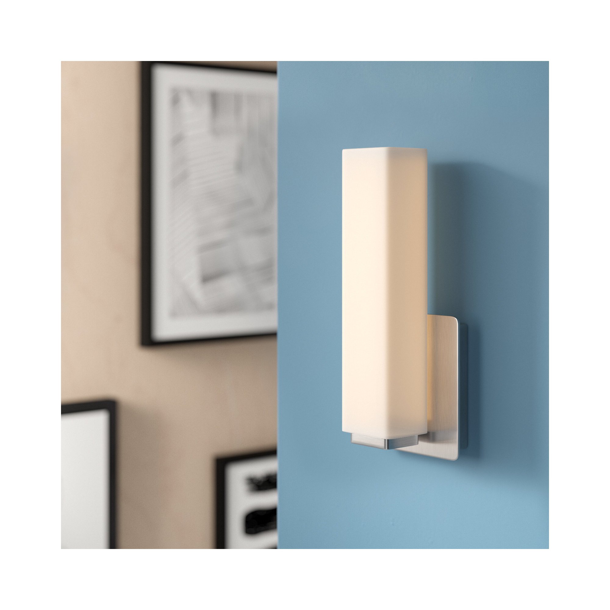 Erby 1-Light LED Flush Mount, 15" H x 5" W x 3" D, Brushed Nickel, 3000K