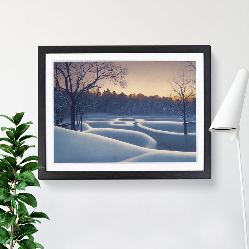 XH1022-10188X Winter Forest Landscape Vol.4 - Single Picture Frame Print, Black, 46cm H x 64cm W x 2cm D