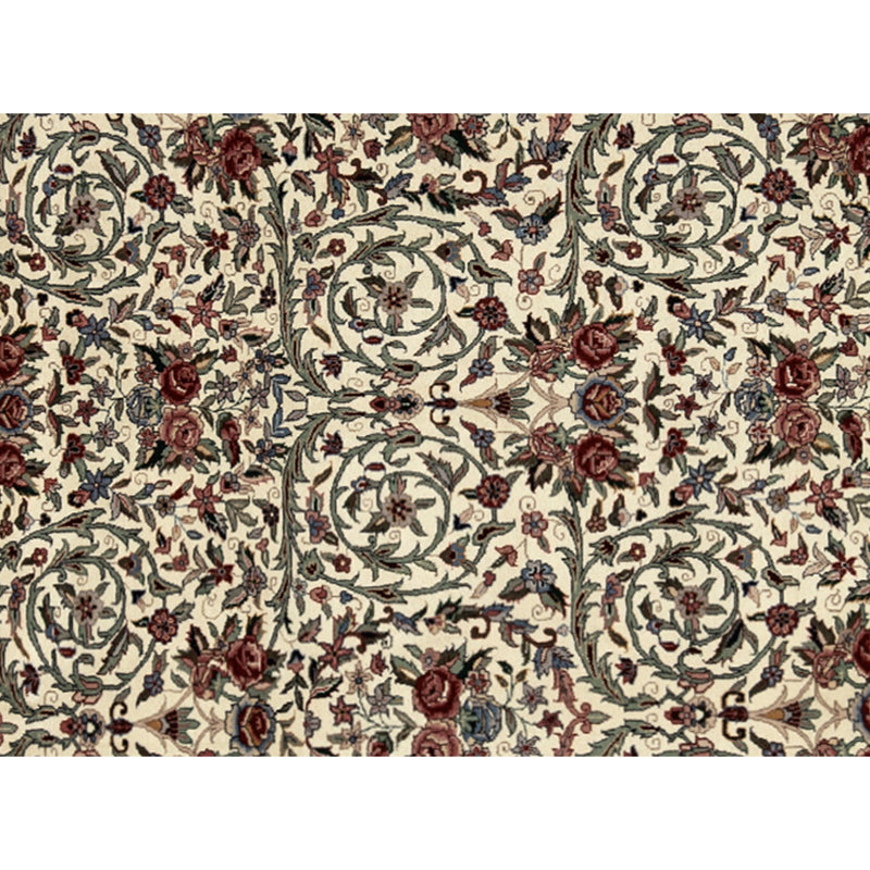 Hand Knotted Wool Oriental Area Rug in Ivory
