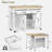 Kitchen Island With Extendable Dining Table, Internal Storage Rack, Power Outlet, 2 Drawers, 2 Cabinet And Open Shelves-2140666959