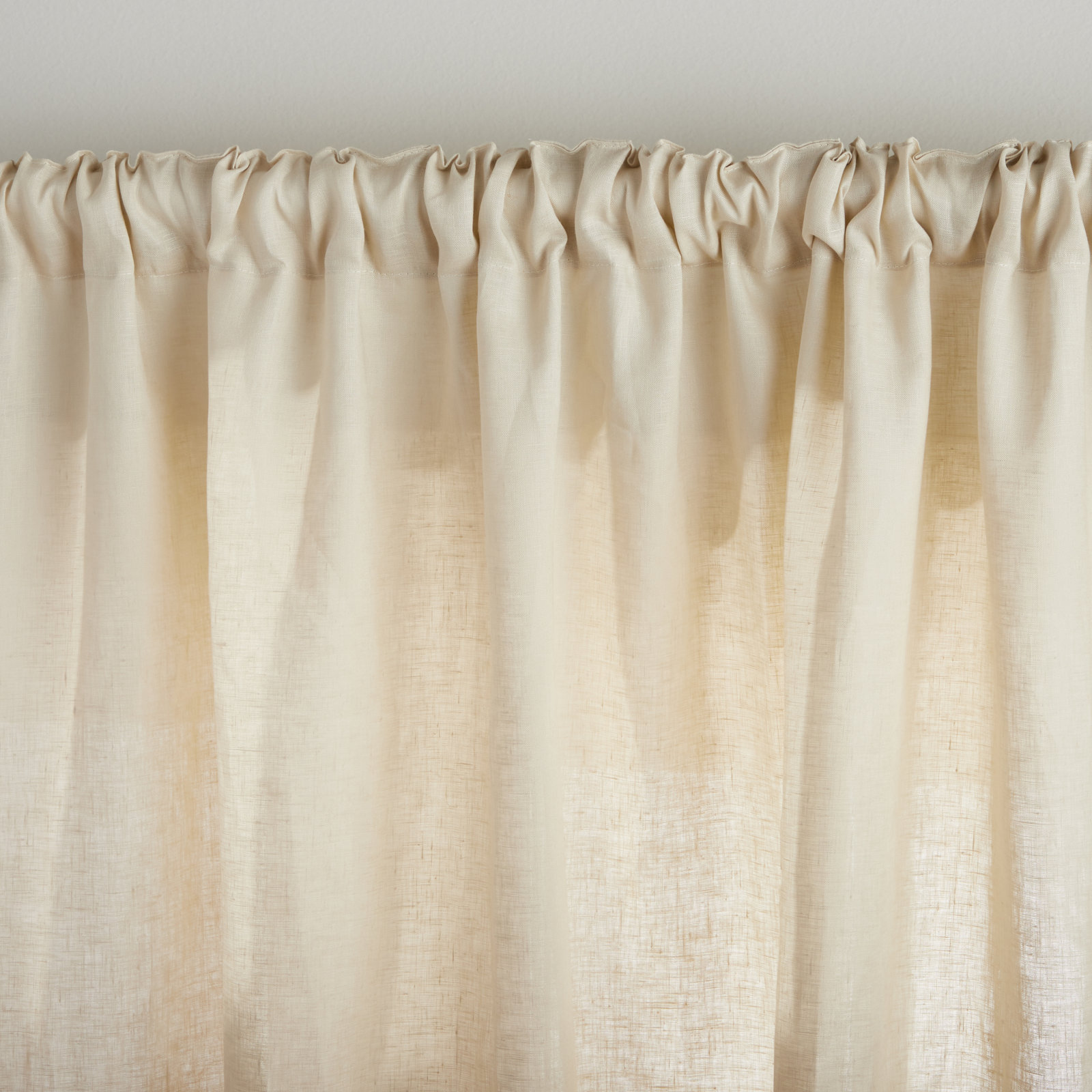 Solano Semi Sheer Linen Curtain, Beige, 50" W x 108" L