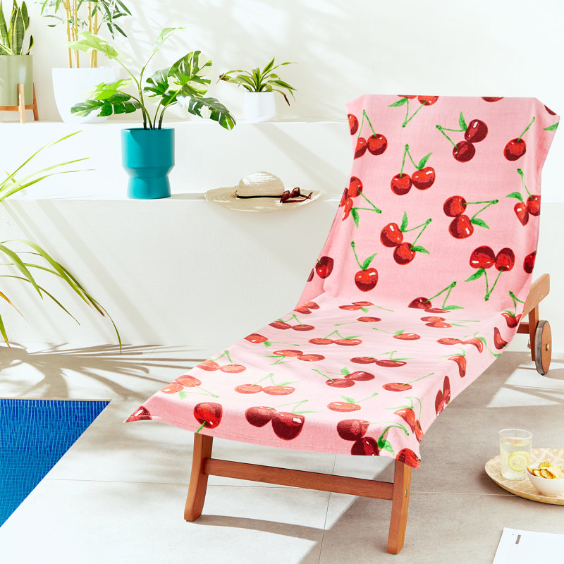 Cherries Cotton Beach Sun Lounger Towel
