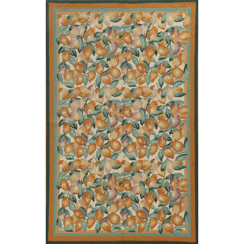 Tapis ivoire en laine bouclé / crocheté à la main Rema