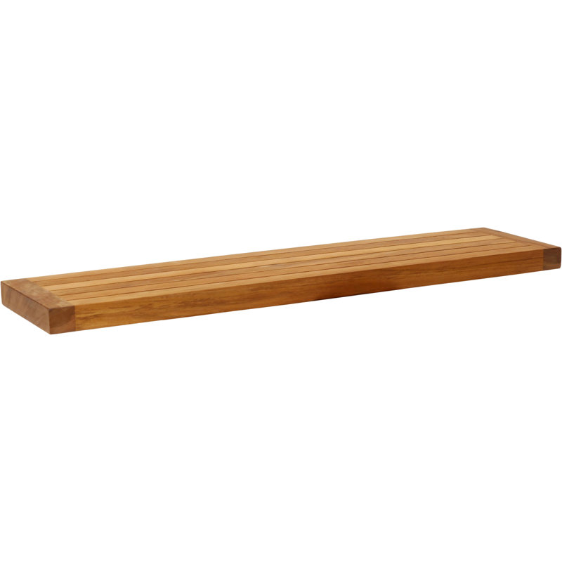 Moa Teak Flat Floating Shelf, 2" H x 36" W x 9" D