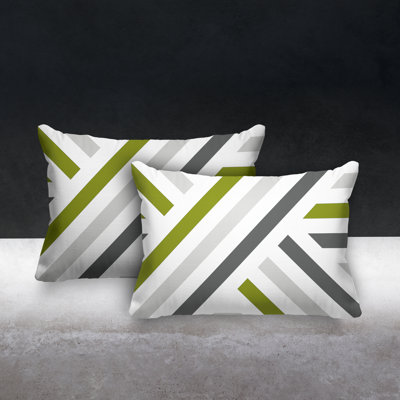 Striped Outdoor Reversible Throw Pillow