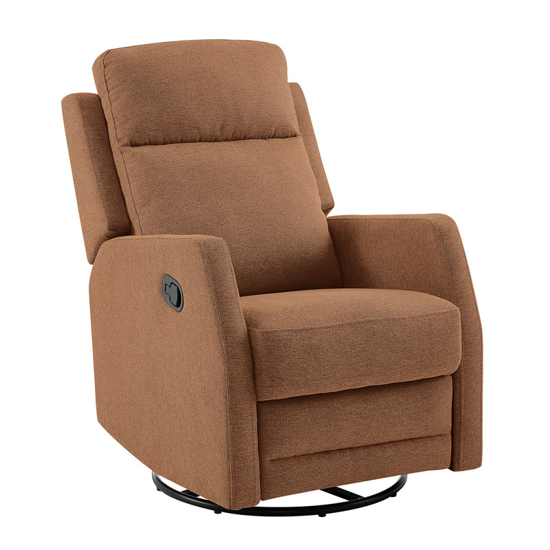 Stralka Upholstered Swivel Recliner, Caramel