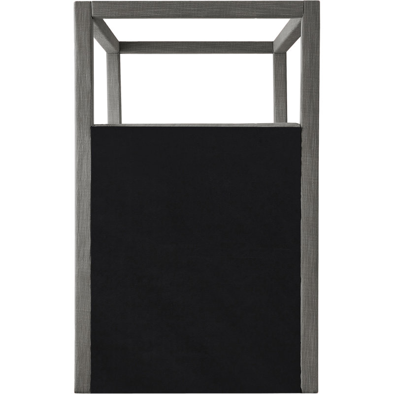 Bois massif Mistaya Dunwich et plateforme rembourrée, Lin gris, Simple