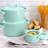 Martha Stewart 6 Piece Round Stoneware Casserole and Lid Set in Mint