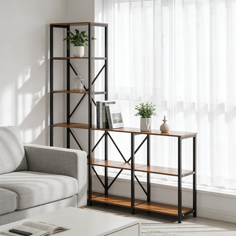 Nordic-Style Metal-Framed Bookshelf, Multi-Tiered Eco-Friendly Board Storage Rack For Home Use Floor-Standing Storage Unit For Living Rooms And Studies