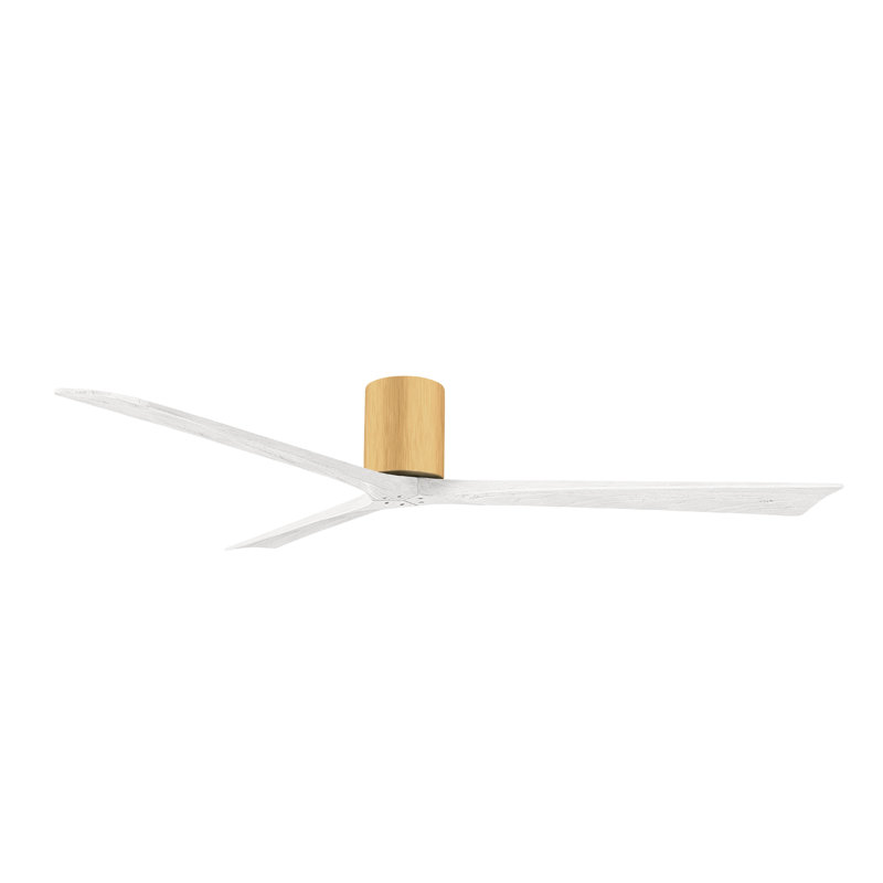 Ventilateur de plafond à 3 pales Olivier, Blanc mat, Érable clair, 72"