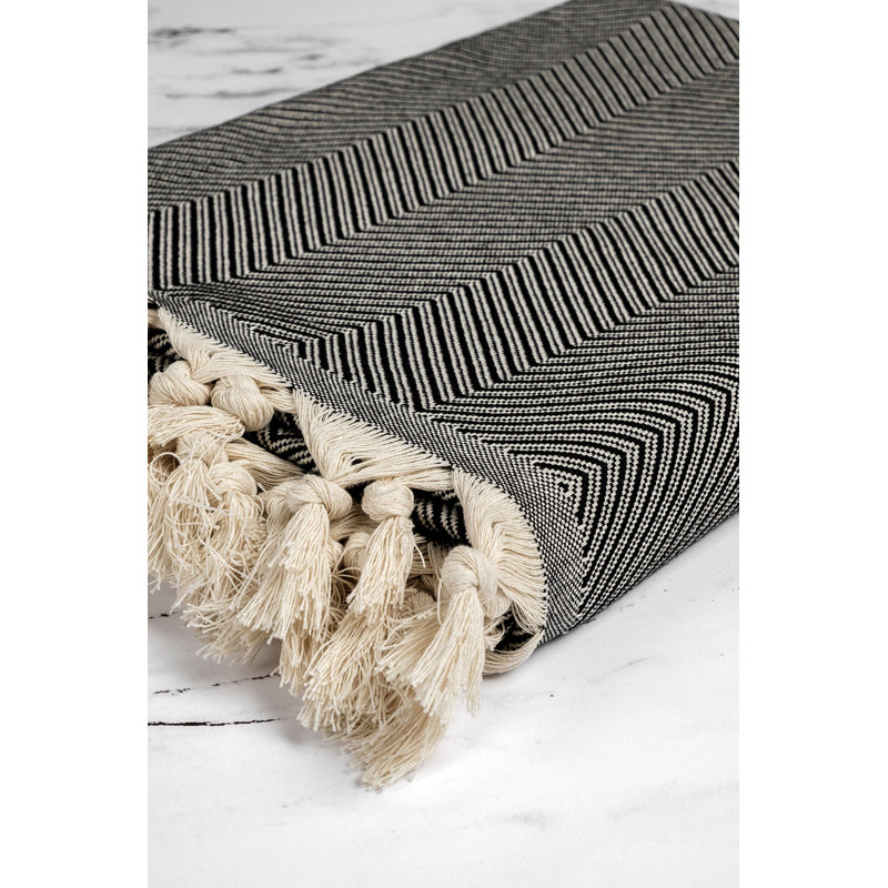 Stylish Sofa Cover, Black & White, 67 x 91 | 85% Cotton / 15% Polyester, 9.9 oz/sq yd | Machine Washable, Durable & Easy Care | Perfect for Living Room Décor & Protection, Elegant and Versatile Design