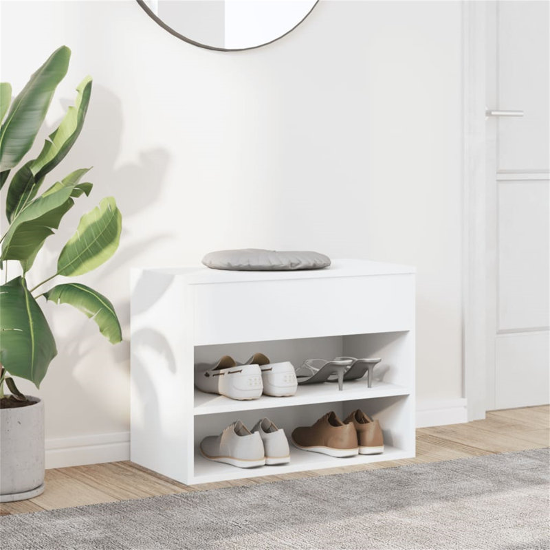 Berlon 6 Pair Shoe Storage Bench, White