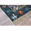 Tapis bleu/gris en coton fait main kilim Rey-2049532030