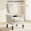 Chaise d'appoint, fauteuil Mid-Century moderne avec siège épais, blanc crème-252858608