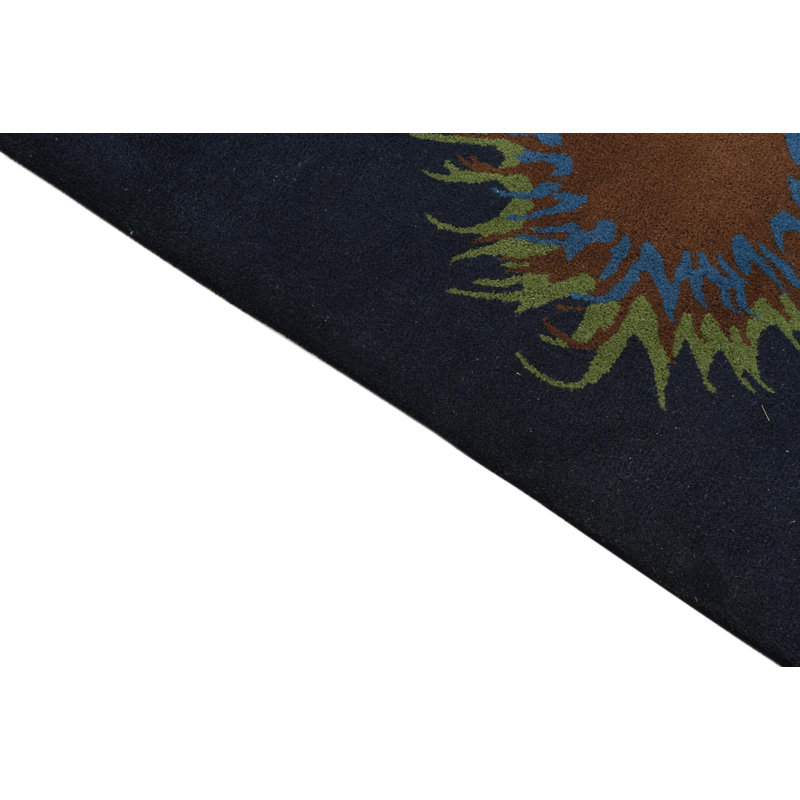 Tapis carré bleu marine Otto