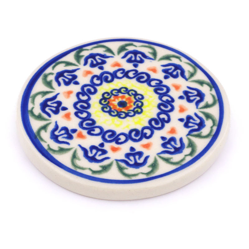 Hearts Around Hearts Stoneware Round Coaster