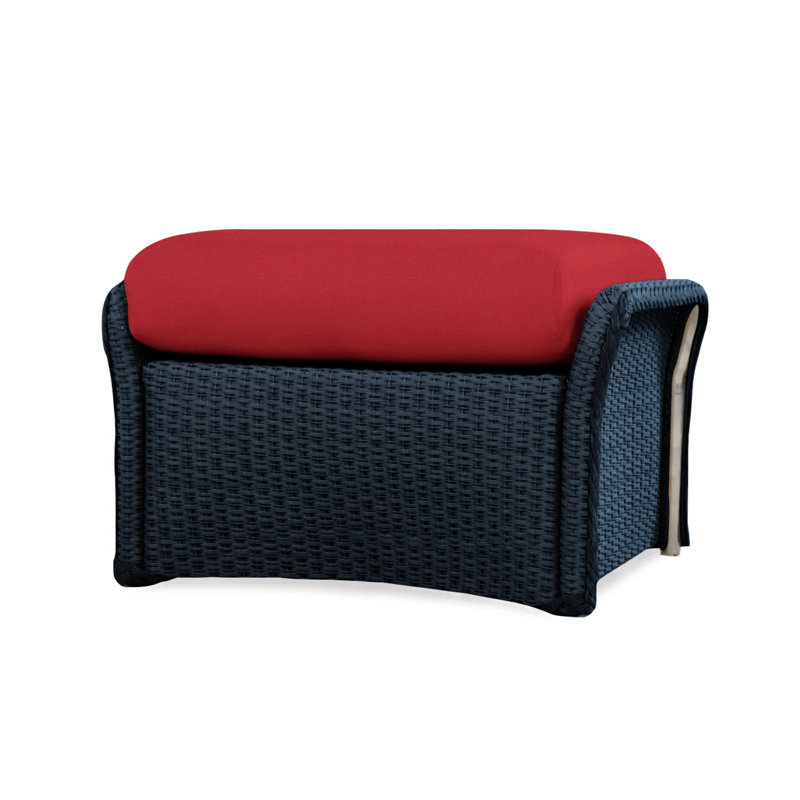 Weekend Retreat Outdoor Ottoman, Sailcloth Salt, Ebony