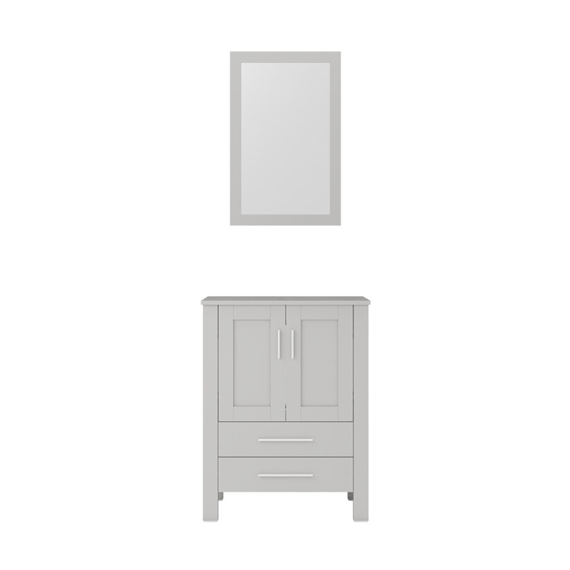 Beyo 24'' Single Bathroom Vanity with Manufactured Wood Top, Gray