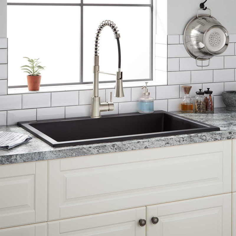 Algren 33" L Undermount Kitchen Sink, Midnight Black