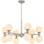 Lustre en nickel brossé 12 lumières Nonah-575379869
